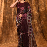 Dark Berry Purple Woven Patola Silk Saree