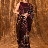 Dark Berry Purple Woven Patola Silk Saree