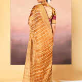 Classic Golden Embroidered Metallic Tissue Saree