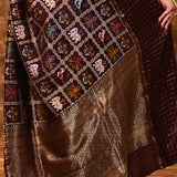 Dark Berry Purple Woven Patola Silk Saree