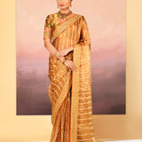 Classic Gold Embroidered Tissue Saree