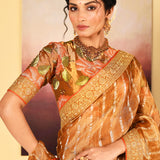 Classic Gold Embroidered Tissue Saree