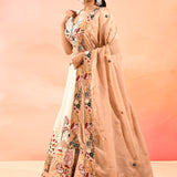 Ivory And Multi Colour Nature Inspirde Floral Embroidery Lehenga