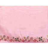 Lavender Pink Floral Tissue Silk Saree