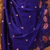 Indigo Blue Floral Silk Saree