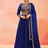 Royal Sapphire All Over Embroidered Lehenga Set