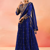 Royal Sapphire All Over Embroidered Lehenga Set