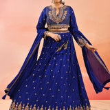 Royal Sapphire All Over Embroidered Lehenga Set