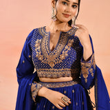 Royal Sapphire All Over Embroidered Lehenga Set