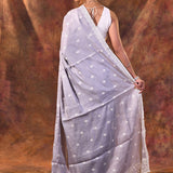 Feather Purple Floral Silk Blend Saree
