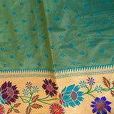 Orange And Beige Paithani Woven Pure Silk Saree With Multicolour Floral Vine Border And Pallu