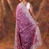 Fandango Pink Floral Silk Blend Saree
