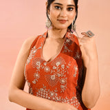 Burnt Sienna Embroidered Anarkali Set