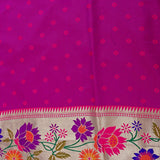 Royal Blue Paithani Silk Saree With Multicolour Lotus Floral Weave Pallu