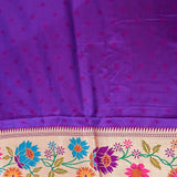 Magenta And Gold Paithani Woven Pure Silk Saree With Multicolour Floral Vine Border And Pallu