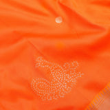 Vibrant Orange Paithani Weave Saree With Gold Zari Peacock Border