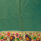 Vibrant Yellow Gold Zari Butti Saree With Multi-Color Floral Woven Border