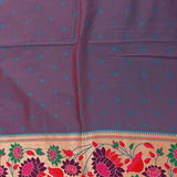 Coral Pink Gold Zari Floral Butti Pure Silk Paithani Saree With Cream Multicolour Lotus Pallu