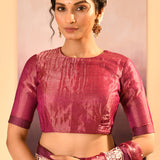 Pantone Purple Tissue Embroidered Saree
