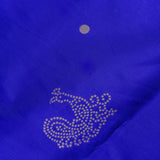 Royal Blue Paithani Weave Saree With Silver Zari Peacock Border