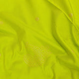 Lime Green Paithani Silk Saree With Peacock & Floral Weave Border