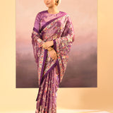 Classic Purple Tissue Embroidered Saree