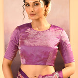 Classic Purple Tissue Embroidered Saree
