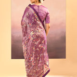 Classic Purple Tissue Embroidered Saree