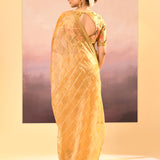 Golden Yellow Embroidered Tissue Saree