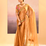 Jewel Gold Embroidered Metallic Tissue Saree