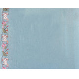 Ocean Blue Floral Tissue Silk Saree