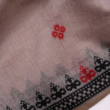 Mauve Woven Floral Butti Linen Silk Banarasi Saree With Patola Geometric Pallu