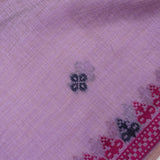Lavender Woven Floral Butti Linen Silk Banarasi Saree With Patola Geometric Pallu