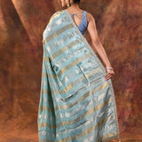 Mint Green Silk Blend Embroidered Saree