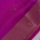 Pink Banarasi Silk Saree With Shikargah Weave Pallu & Gold Zari Border