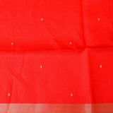 Red Paithani Silk Saree With Bird & Floral Weave Pallu & Copper Zari Border