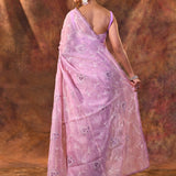 Soft Pink Floral Tissue Organza Saree