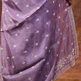 Heather Purple Floral Silk Blend Saree