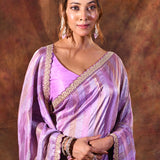 Periwinkle Purple Tissue Silk Saree