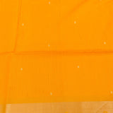 Yellow Banarasi Silk Saree With Shikargah Weave Pallu & Gold Zari Border