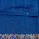 Vibrant Purple And Blue Banarasi Silk Saree With Patan Patola Ikat Design
