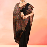 Black With Heritage Temple And Elephant Weave Kani Silk Saree
