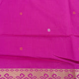 Pink & Magenta Banarasi Silk Saree With Patan Patola Weave & Gold Zari Border