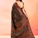 Black Kani Silk Saree With Ornamental Paisley Border