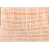Cream Silk Blend Embroidered Saree