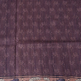 Mauve Kalamkari Printed Tussar Silk Saree With Peacock & Floral Motifs