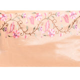 Light Cream Floral Embroidered Tissue Silk Saree