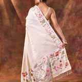 White Floral Tissue Silk Saree