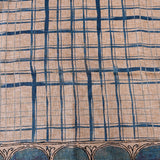 Blue Beige Gold Zari Floral Kalamkari Silk Saree With Peacock Motif Pallu