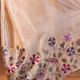 Pastel Beige Floral Tissue Silk Saree